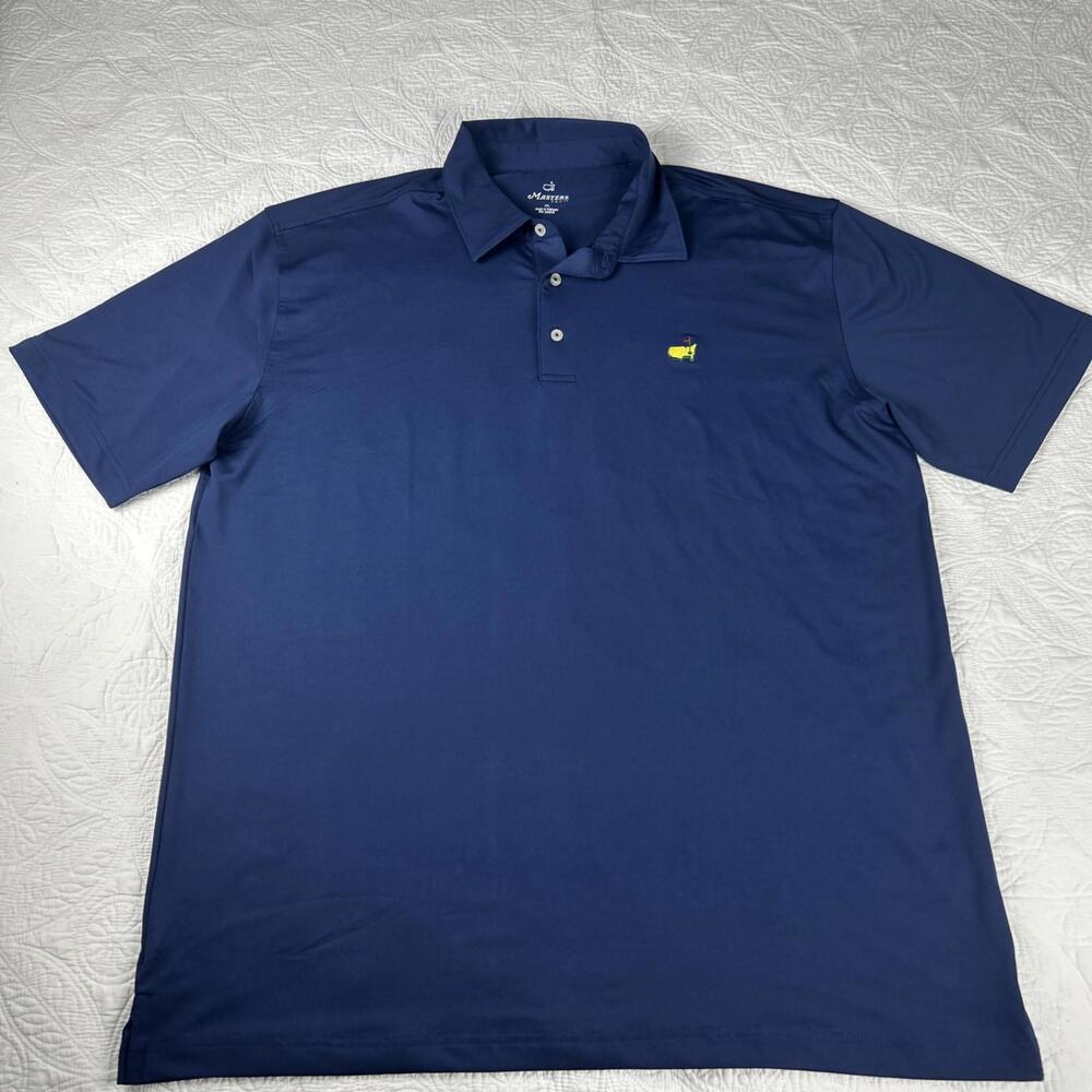 Masters Tech Mens Performance Stretch Navy Blue Polo Golf Shirt Size XL